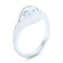 14k White Gold Wrapped Solitaire Engagement Ring - Three-Quarter View -  102329 - Thumbnail