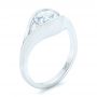 18k White Gold 18k White Gold Wrapped Solitaire Engagement Ring - Three-Quarter View -  102329 - Thumbnail