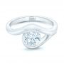 18k White Gold 18k White Gold Wrapped Solitaire Engagement Ring - Flat View -  102329 - Thumbnail