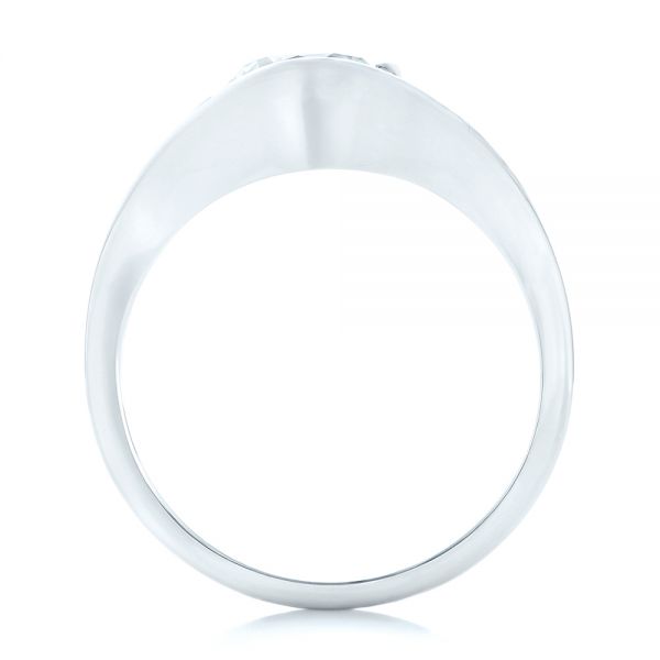 14k White Gold Wrapped Solitaire Engagement Ring - Front View - 102329