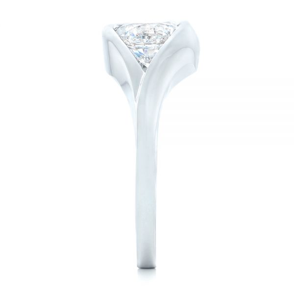 14k White Gold Wrapped Solitaire Engagement Ring - Side View - 102329