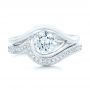 14k White Gold Wrapped Solitaire Engagement Ring - Top View -  102329 - Thumbnail