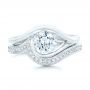 18k White Gold 18k White Gold Wrapped Solitaire Engagement Ring - Top View -  102329 - Thumbnail