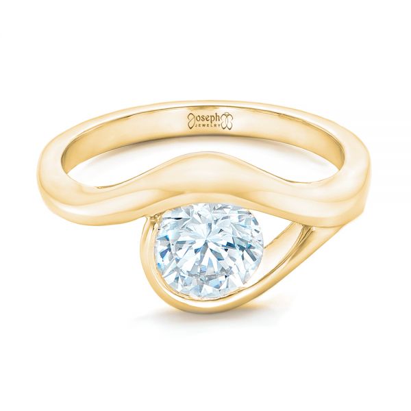 18k Yellow Gold 18k Yellow Gold Wrapped Solitaire Engagement Ring - Flat View -  102329