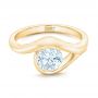 14k Yellow Gold 14k Yellow Gold Wrapped Solitaire Engagement Ring - Flat View -  102329 - Thumbnail