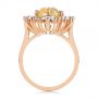 18k Rose Gold 18k Rose Gold Yellow Sapphire And Baguette Diamond Halo Engagement Ring - Front View -  105771 - Thumbnail