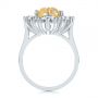  Platinum Platinum Yellow Sapphire And Baguette Diamond Halo Engagement Ring - Front View -  105771 - Thumbnail