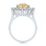 14k White Gold 14k White Gold Yellow Sapphire And Baguette Diamond Halo Engagement Ring - Front View -  105771 - Thumbnail