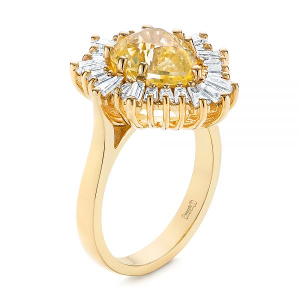 Yellow Sapphire and Baguette Diamond Halo Engagement Ring - reference design
