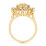 18k Yellow Gold 18k Yellow Gold Yellow Sapphire And Baguette Diamond Halo Engagement Ring - Front View -  105771 - Thumbnail