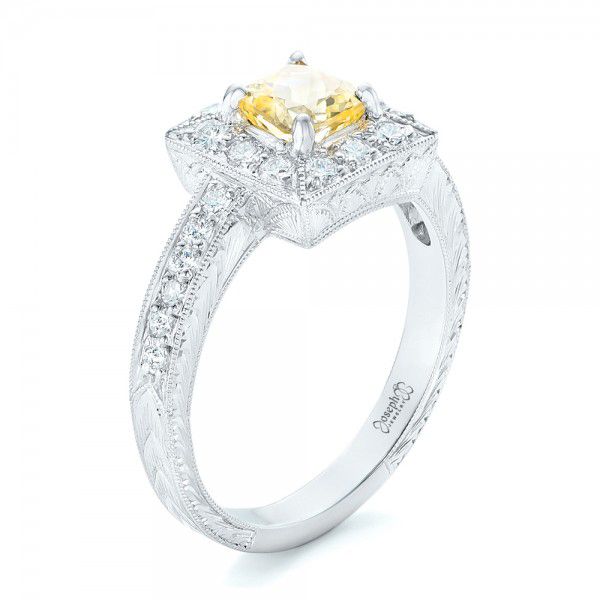 Yellow Sapphire and Diamond Halo Engagement Ring - reference design