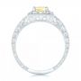  Platinum Yellow Sapphire And Diamond Halo Engagement Ring - Front View -  102258 - Thumbnail