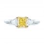 Yellow And White Diamond Engagement Ring - Top View -  104142 - Thumbnail