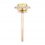 18k Rose Gold 18k Rose Gold Yellow And White Diamond Halo Engagement Ring - Side View -  104135 - Thumbnail