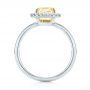  Platinum Yellow And White Diamond Halo Engagement Ring - Front View -  104135 - Thumbnail