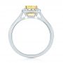 Yellow And White Diamond Halo Engagement Ring - Front View -  104143 - Thumbnail