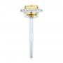 18k White Gold 18k White Gold Yellow And White Diamond Halo Engagement Ring - Side View -  104135 - Thumbnail