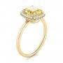 14k Yellow Gold 14k Yellow Gold Yellow And White Diamond Halo Engagement Ring - Three-Quarter View -  104135 - Thumbnail