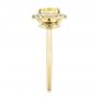 18k Yellow Gold 18k Yellow Gold Yellow And White Diamond Halo Engagement Ring - Side View -  104135 - Thumbnail