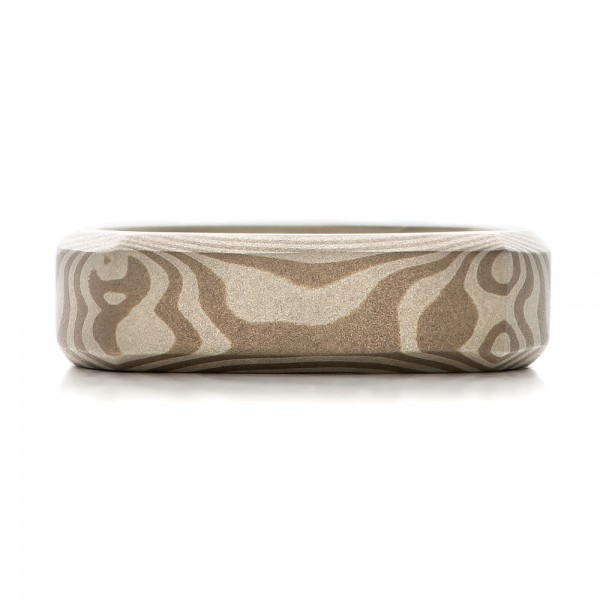 Men's Sandblasted Mokume Square Band - Top View -  100792