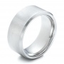 Men's White Tungsten Satin Finish Band - Three-Quarter View -  101203 - Thumbnail