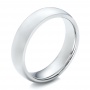 Men's Polished Domed White Tungsten Band - Three-Quarter View -  101193 - Thumbnail