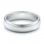 Men's Polished Domed White Tungsten Band - Flat View -  101193 - Thumbnail