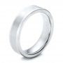 Men's Satin Finish White Tungsten Band - Three-Quarter View -  101196 - Thumbnail