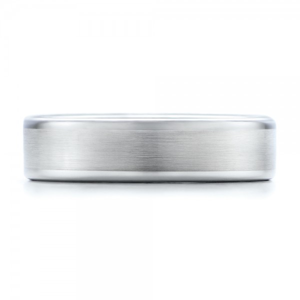 Men's Satin Finish White Tungsten Band - Top View -  101196