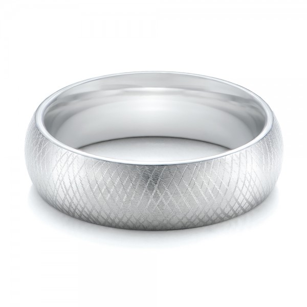 Men's Florentine Finish White Tungsten Band - Flat View -  101201