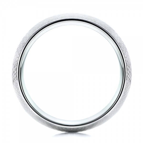 Men's Florentine Finish White Tungsten Band - Front View -  101201