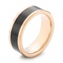 Rose Tungsten And Black Carbon Fiber Wedding Band - Three-Quarter View -  102715 - Thumbnail