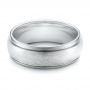 Men's Wire Brushed Finish White Tungsten Band - Flat View -  101199 - Thumbnail