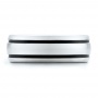Men's White Tungsten With Black Antique Band - Top View -  101200 - Thumbnail