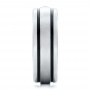 Men's Black And White Tungsten Band - Side View -  101184 - Thumbnail