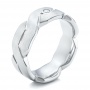 Men's White Tungsten Brushed Woven Band - Three-Quarter View -  101186 - Thumbnail