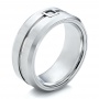 Men's White Tungsten Brushed Finish Band - Three-Quarter View -  101187 - Thumbnail