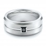 Men's White Tungsten Brushed Finish Band - Flat View -  101187 - Thumbnail