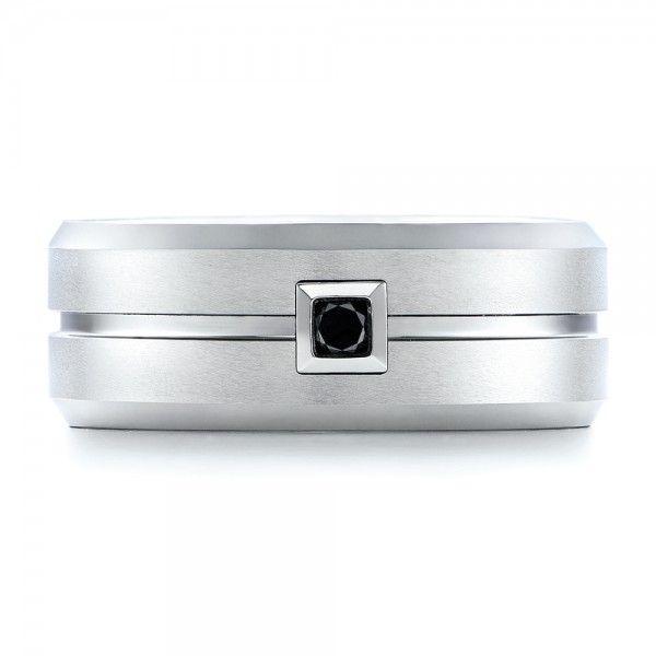 Men's White Tungsten Brushed Finish Band - Top View -  101187