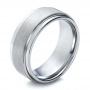 Men's Brushed Finish Tungsten Band - Three-Quarter View -  101192 - Thumbnail