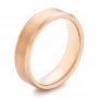 Rose Tungsten Beveled Edge Men's Wedding Band - Three-Quarter View -  102682 - Thumbnail