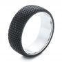 Black Carbon Fiber Men's Wedding Ring - Three-Quarter View -  106243 - Thumbnail