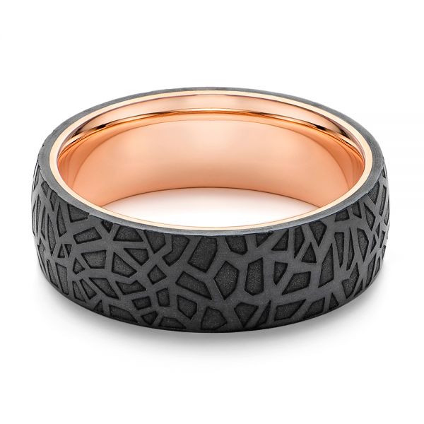 Black Carbon Fiber Men's Wedding Ring - Flat View -  106233 - Thumbnail