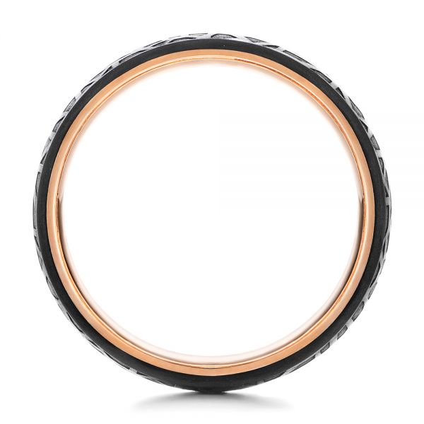 Black Carbon Fiber Men's Wedding Ring - Front View -  106233