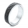 Black Carbon Fiber Men's Wedding Ring - Three-Quarter View -  106234 - Thumbnail