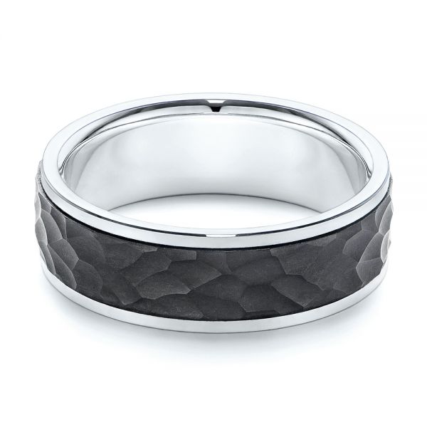 Black Carbon Fiber Men's Wedding Ring - Flat View -  106234 - Thumbnail