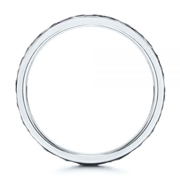 Black Carbon Fiber Men's Wedding Ring - Front View -  106234