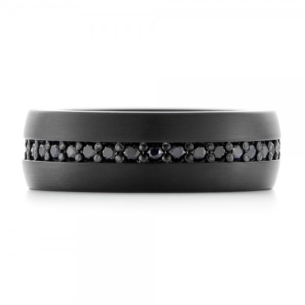 Black Tungsten Black Sapphire Men's Band - Top View -  102700