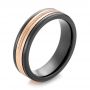 Black Tungsten Men's Wedding Ring - Three-Quarter View -  103926 - Thumbnail