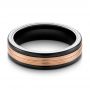 Black Tungsten Men's Wedding Ring - Flat View -  103926 - Thumbnail